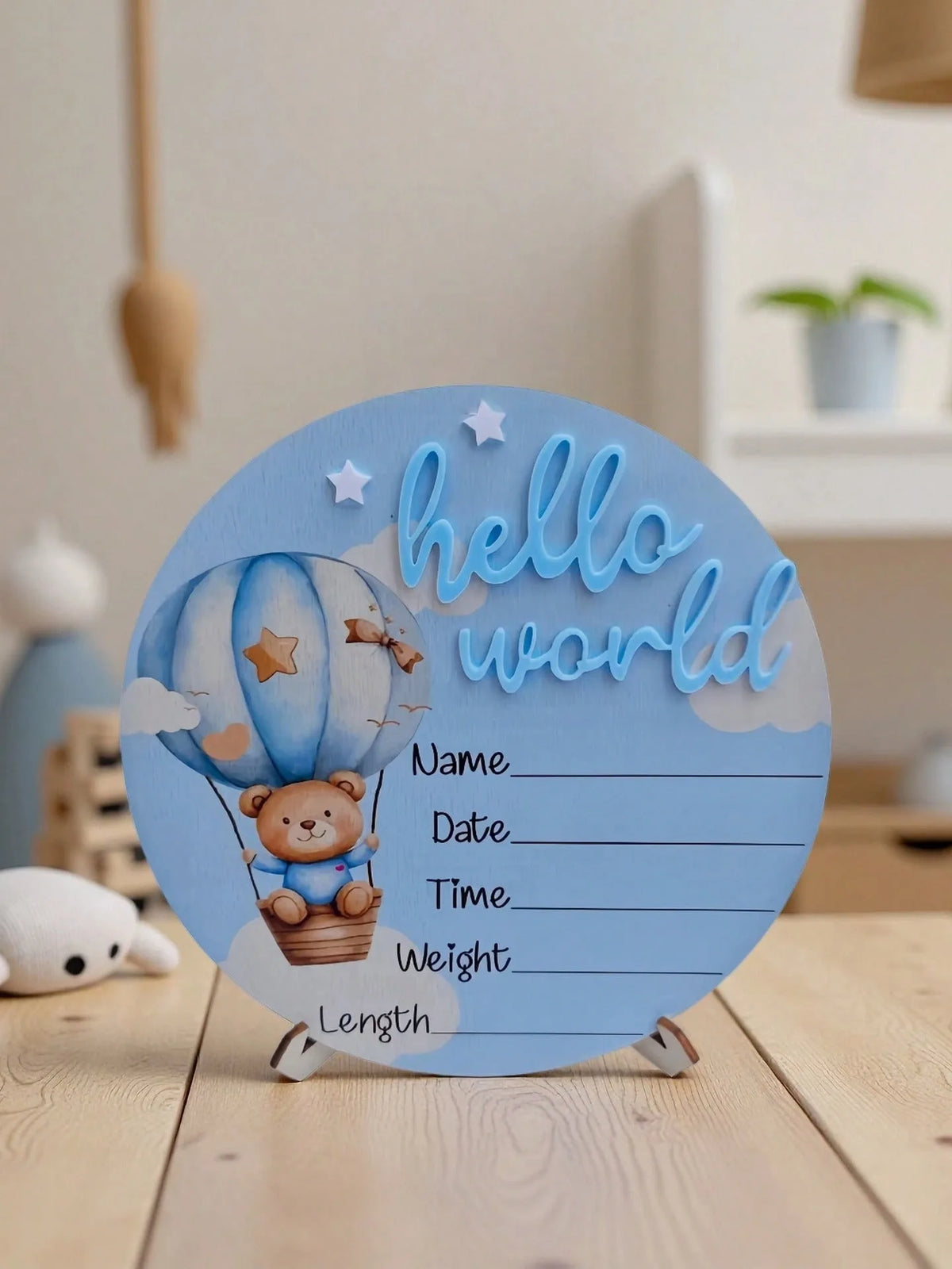 Baby Bear Hot Air Balloon Memorial Plaque Newborn Photography Prop Popular Gift for Expectant Mothers And New Families