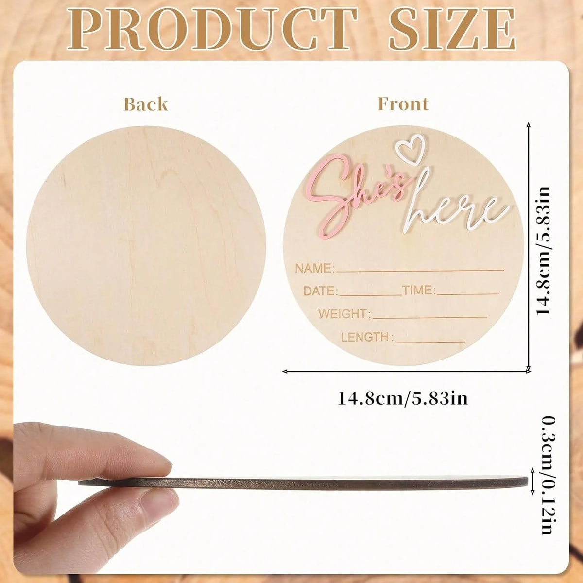 Birth Announcement Sign She's Here Or He's HereAnnouncement Sign Baby Newborn AnnouncementSign Baby Photo Prop