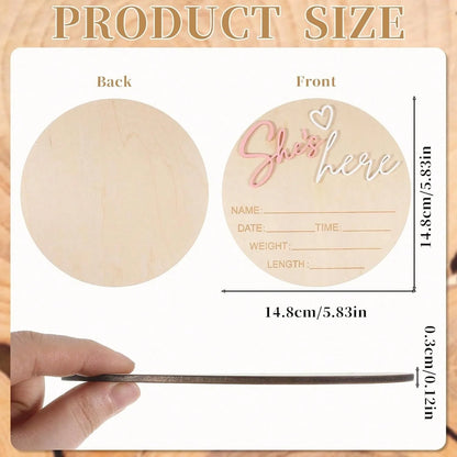 Birth Announcement Sign She's Here Or He's HereAnnouncement Sign Baby Newborn AnnouncementSign Baby Photo Prop