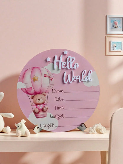 Baby Bear Hot Air Balloon Memorial Plaque Newborn Photography Prop Popular Gift for Expectant Mothers And New Families