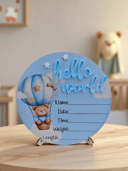 Baby Bear Hot Air Balloon Memorial Plaque Newborn Photography Prop Popular Gift for Expectant Mothers And New Families