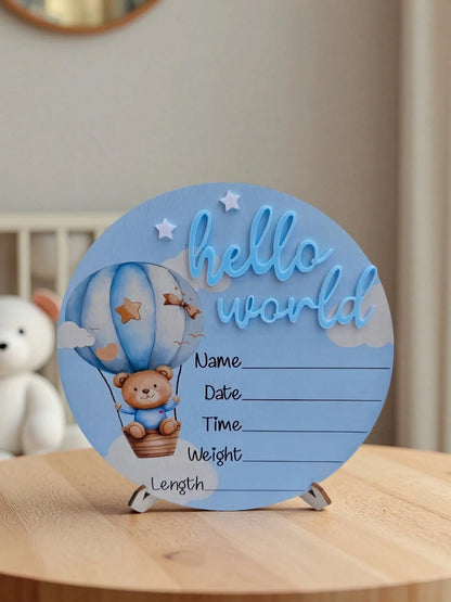 Baby Bear Hot Air Balloon Memorial Plaque Newborn Photography Prop Popular Gift for Expectant Mothers And New Families