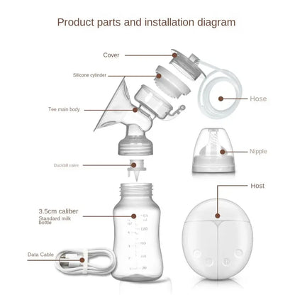 New Electric Double Breast Pump USB BPA Free Breast Pumps Baby Breast Feeding With Nursing Pads and Breast Milk Storage Gift Set