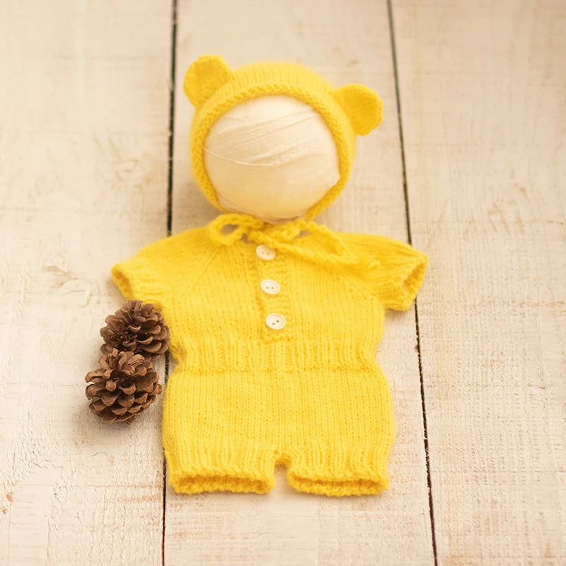 2026 Newborn Bear Romper Photography Props, Handmade Soft Bodysuit for Newborn Props