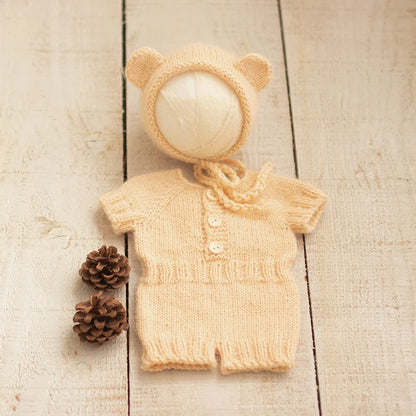 2026 Newborn Bear Romper Photography Props, Handmade Soft Bodysuit for Newborn Props