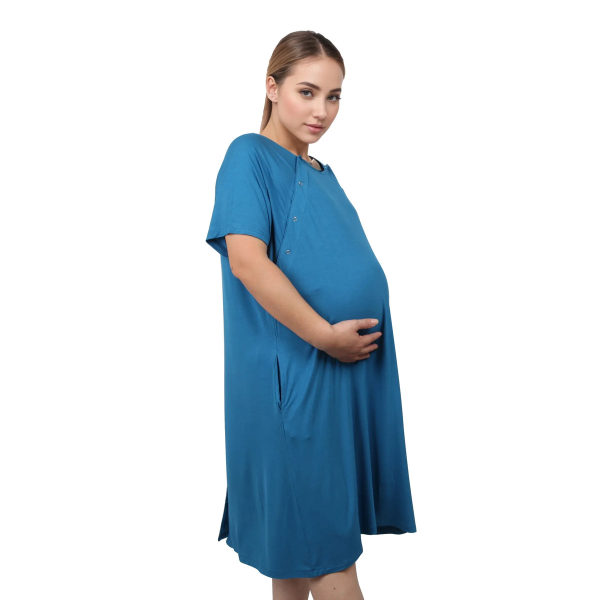 Postpartum Maternity Gown Multifunctional Delivery Gown Sleepwear Breastfeeding Gown Maternity Skirt