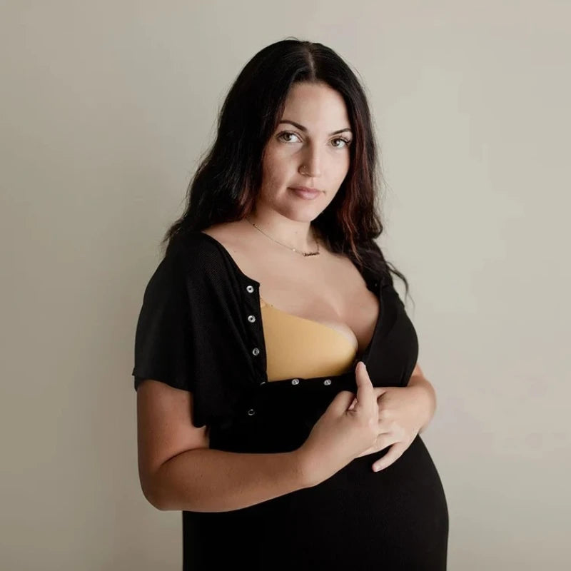 Postpartum Maternity Gown Multifunctional Delivery Gown Sleepwear Breastfeeding Gown Maternity Skirt