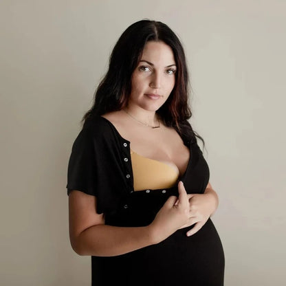 Postpartum Maternity Gown Multifunctional Delivery Gown Sleepwear Breastfeeding Gown Maternity Skirt