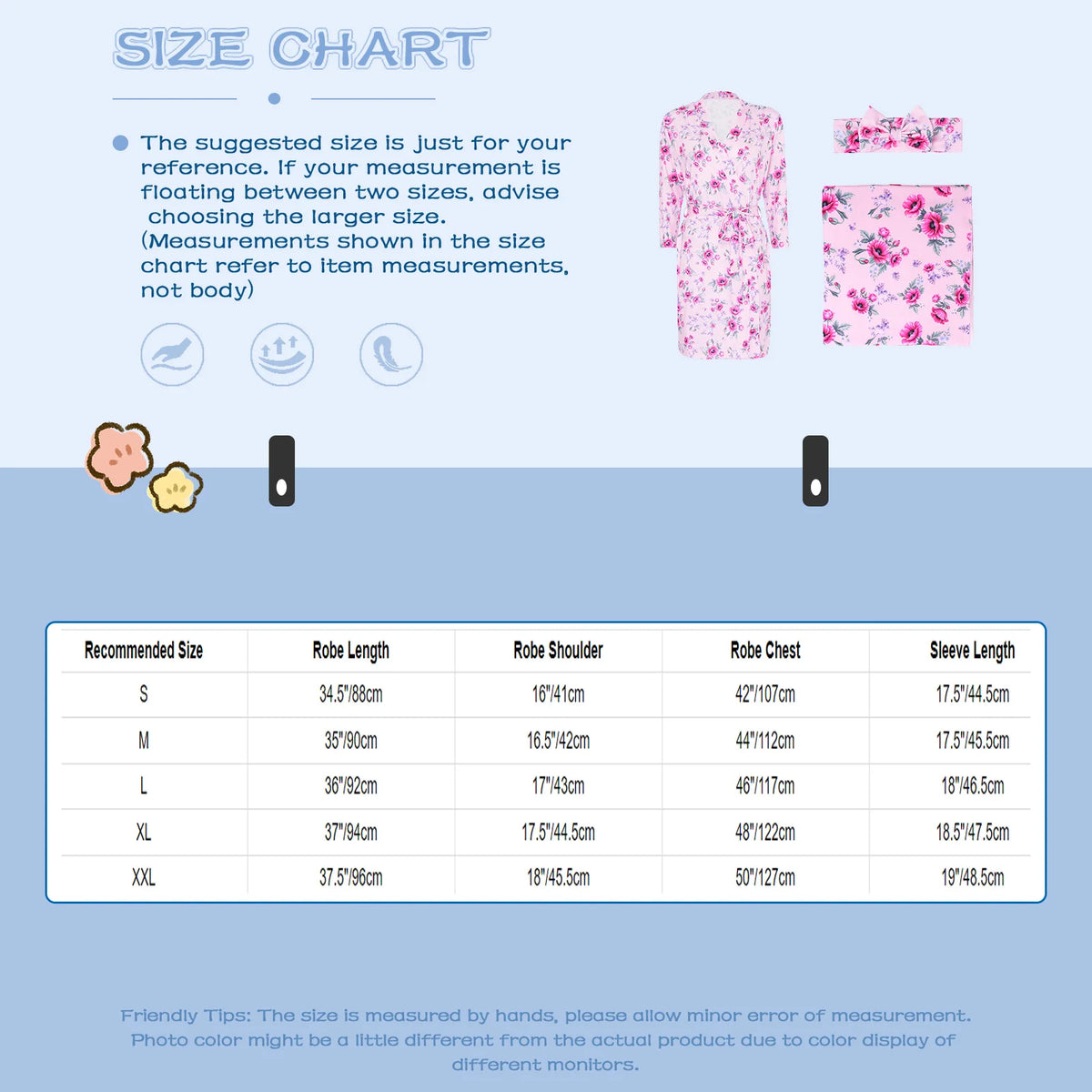 Maternity Robe And Baby Receiving Blanket Long Sleeve Belted Mommy Labor Delivery Robe with Swaddle Set Newborn Hospital Outfits