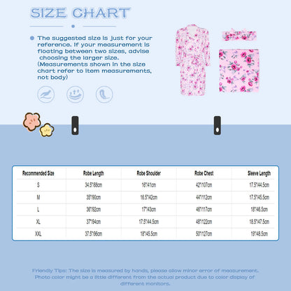 Maternity Robe And Baby Receiving Blanket Long Sleeve Belted Mommy Labor Delivery Robe with Swaddle Set Newborn Hospital Outfits