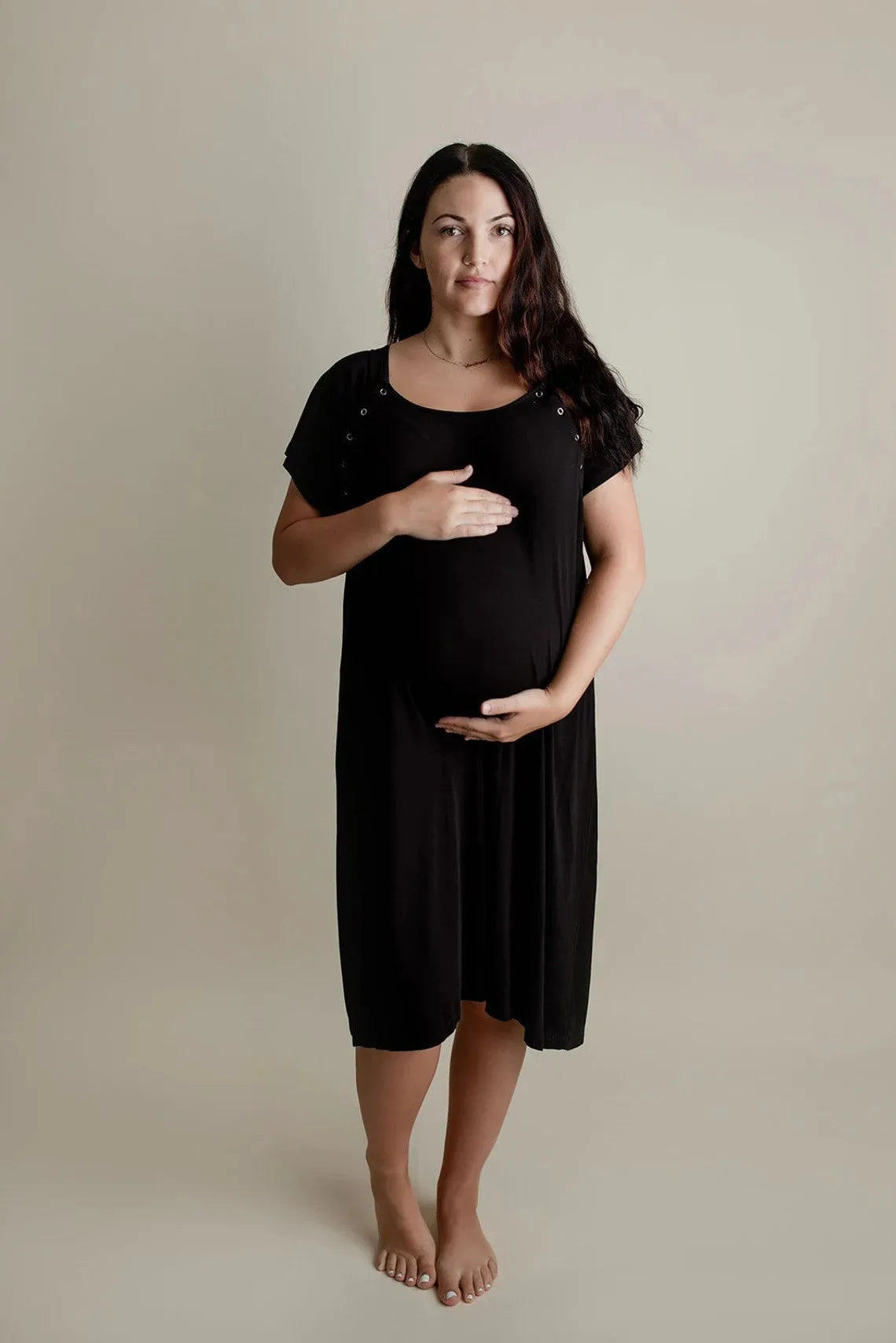 Postpartum Maternity Gown Multifunctional Delivery Gown Sleepwear Breastfeeding Gown Maternity Skirt
