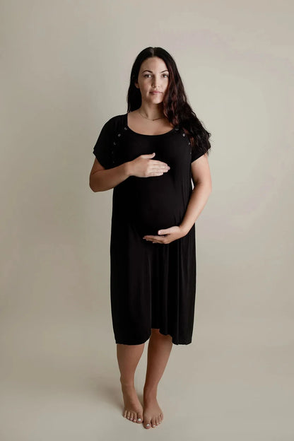 Postpartum Maternity Gown Multifunctional Delivery Gown Sleepwear Breastfeeding Gown Maternity Skirt