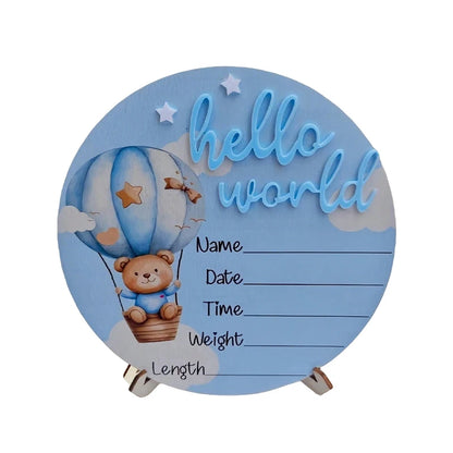 Baby Bear Hot Air Balloon Memorial Plaque Newborn Photography Prop Popular Gift for Expectant Mothers And New Families