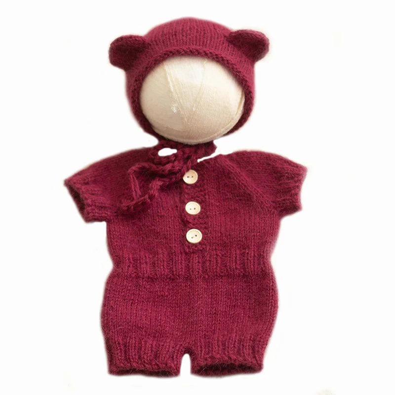 2026 Newborn Bear Romper Photography Props, Handmade Soft Bodysuit for Newborn Props