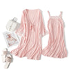 Maternity Robe & Nursing Nightgown – Lace Pregnancy Sleepwear Set
