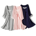 Maternity Robe & Nursing Nightgown – Lace Pregnancy Sleepwear Set
