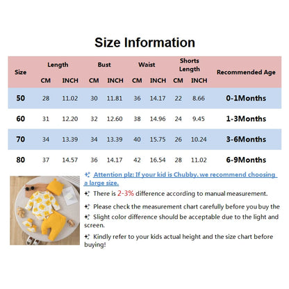 0-9 Months Newborn Baby Boy Bear 4-Piece Set | Yellow Bear Bodysuit+Hat+Yellow Pants Newborn Gift Set Cute and Fun Jumpsuit