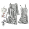 Maternity Robe & Nursing Nightgown – Lace Pregnancy Sleepwear Set