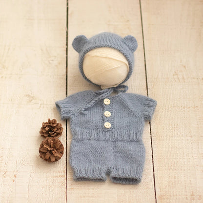 2026 Newborn Bear Romper Photography Props, Handmade Soft Bodysuit for Newborn Props