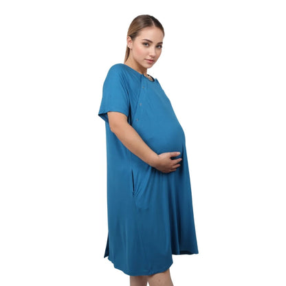 Postpartum Maternity Gown Multifunctional Delivery Gown Sleepwear Breastfeeding Gown Maternity Skirt