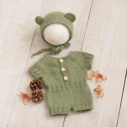 2026 Newborn Bear Romper Photography Props, Handmade Soft Bodysuit for Newborn Props