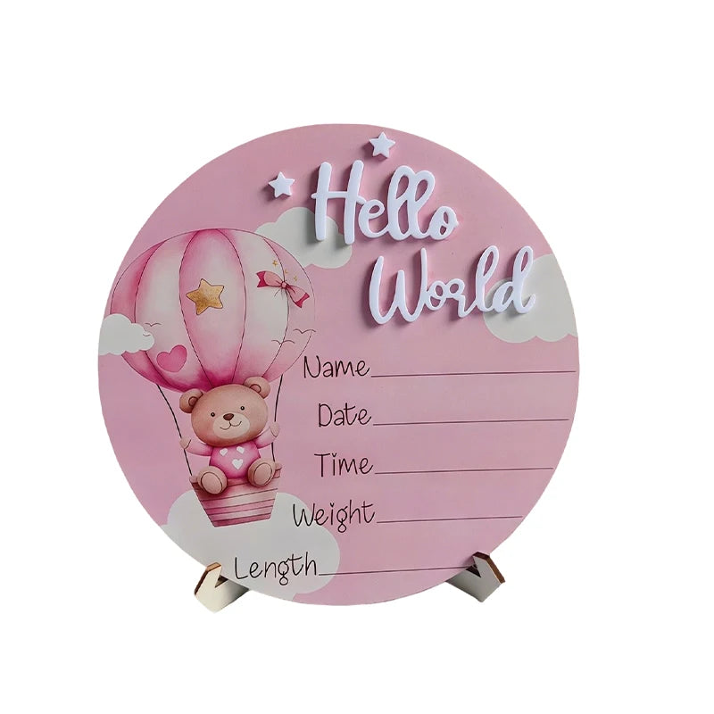 Baby Bear Hot Air Balloon Memorial Plaque Newborn Photography Prop Popular Gift for Expectant Mothers And New Families