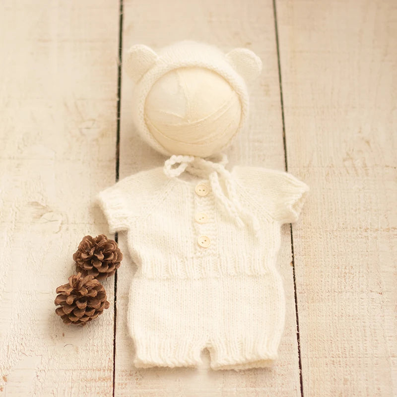 2026 Newborn Bear Romper Photography Props, Handmade Soft Bodysuit for Newborn Props